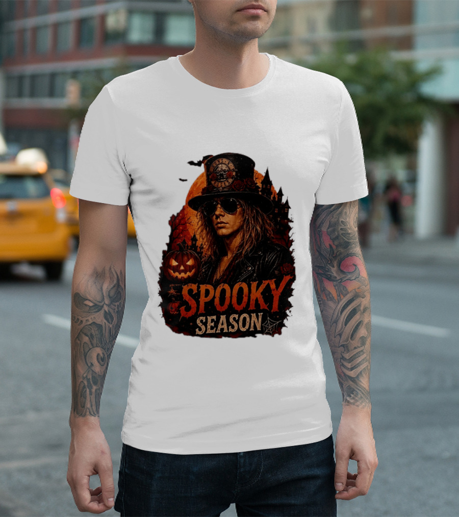 Spooky Season Buns N' Roses Halloween Pumpkin Slash T-Shirt