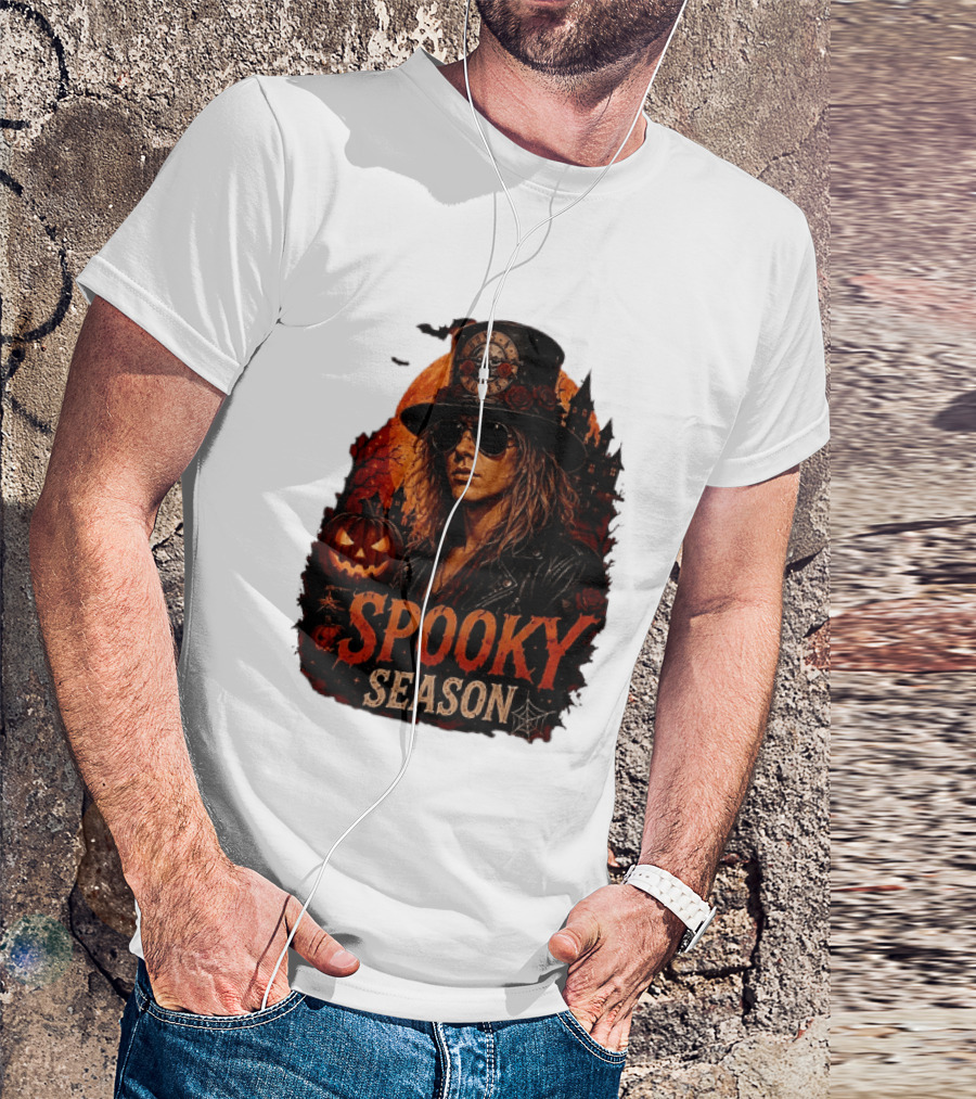 Spooky Season Buns N' Roses Halloween Pumpkin Slash T-Shirt