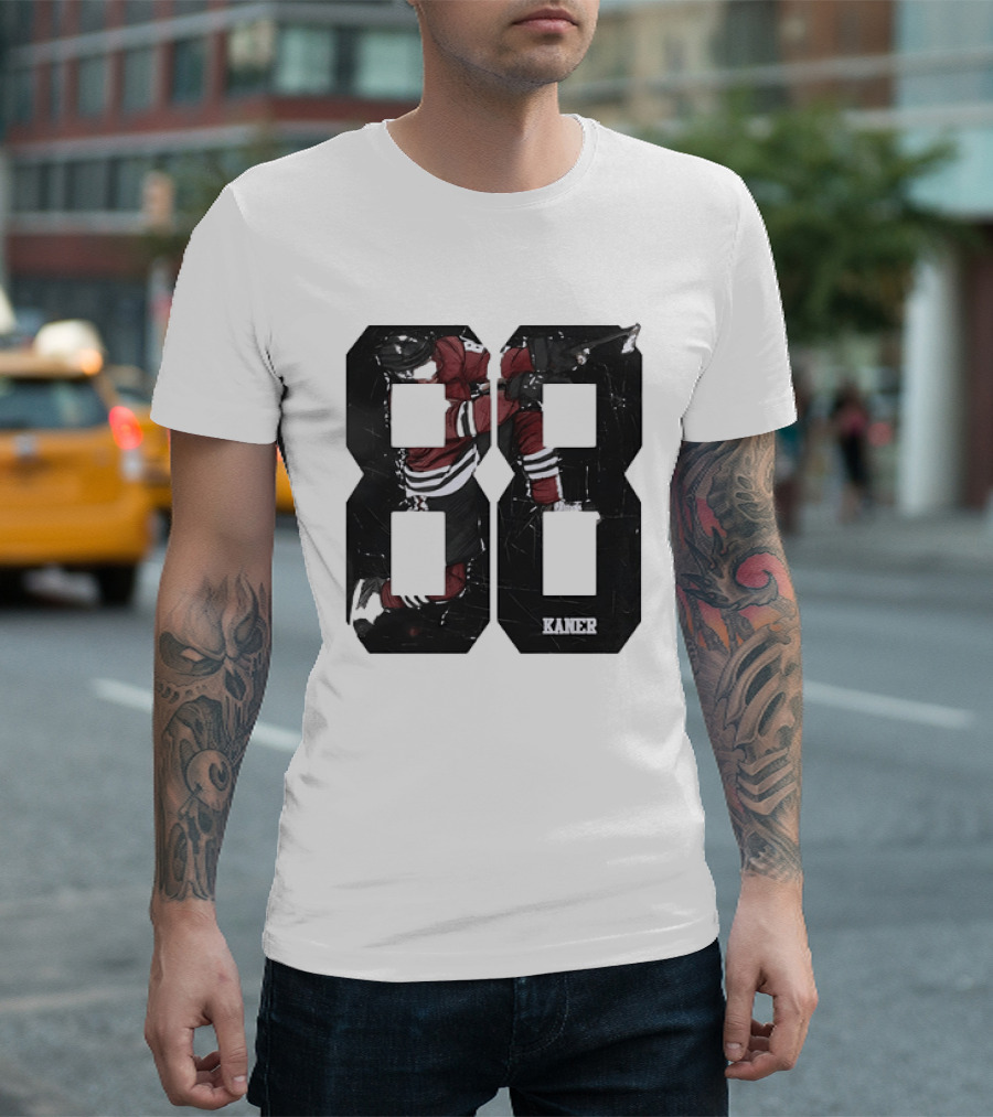 Markdown Patrick Kane Chicago Blackhawks Kaner 88 Ice Hockey Sketch T-Shirt