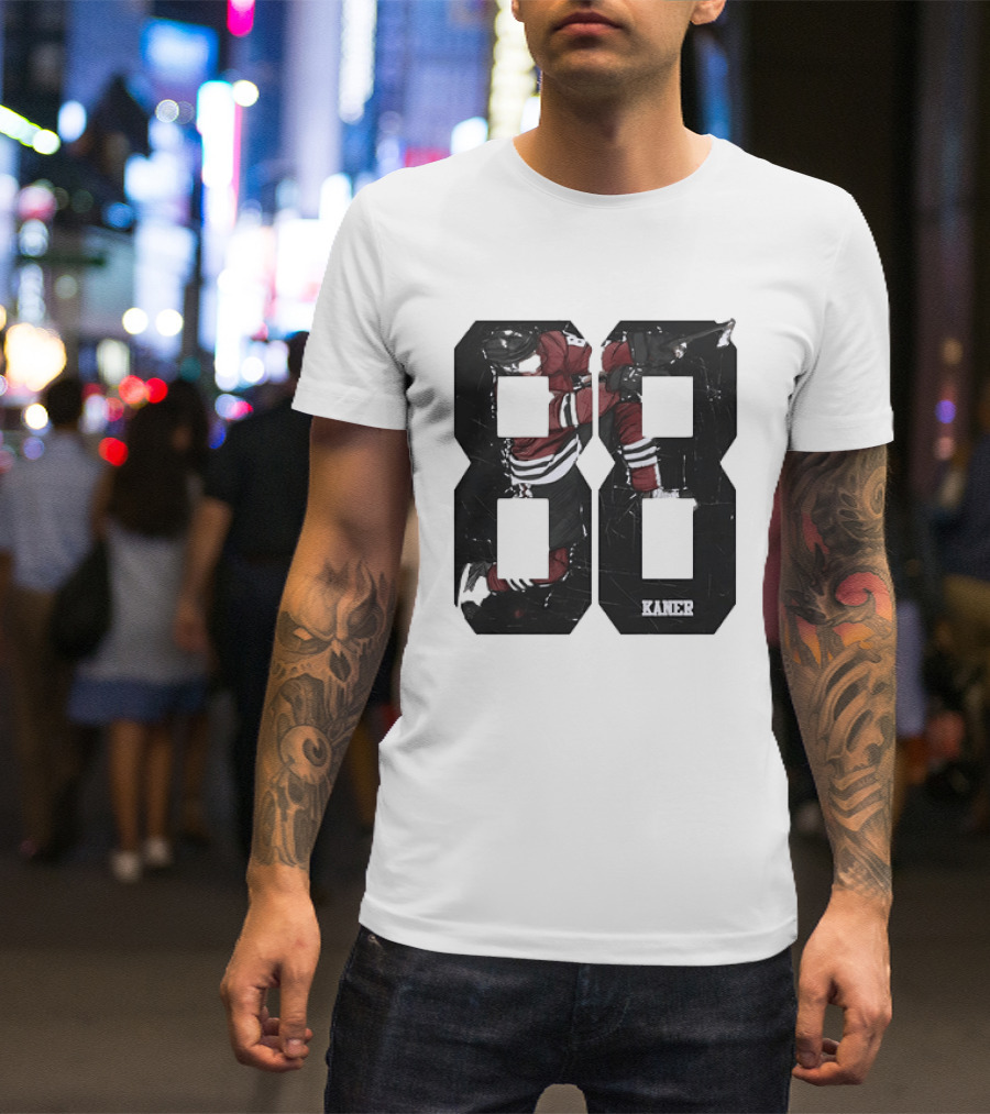 Markdown Patrick Kane Chicago Blackhawks Kaner 88 Ice Hockey Sketch T-Shirt