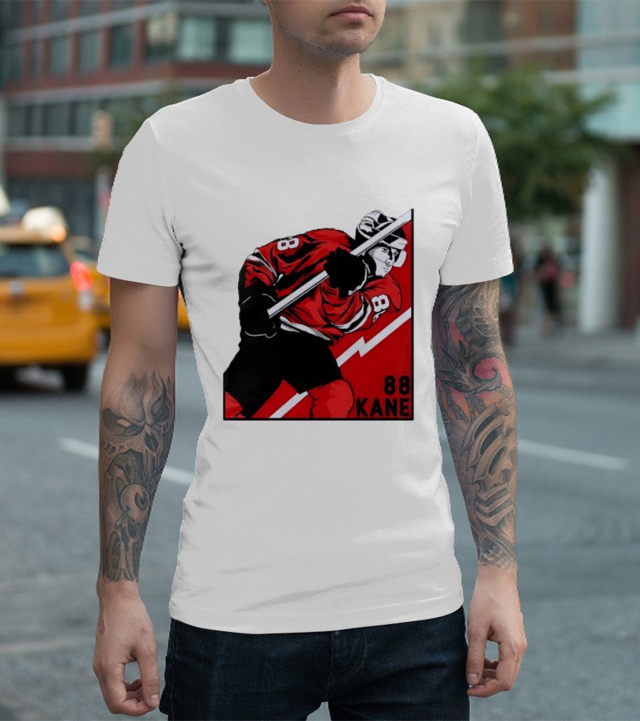 Patrick Kane 88 Chicago Blackhawks Ice Hockey Player Action T-Shirt