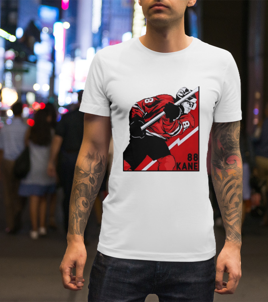 Patrick Kane 88 Chicago Blackhawks Ice Hockey Player Action T-Shirt