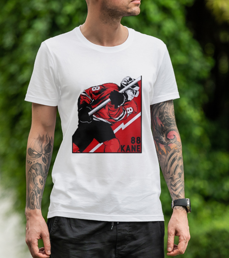 Patrick Kane 88 Chicago Blackhawks Ice Hockey Player Action T-Shirt