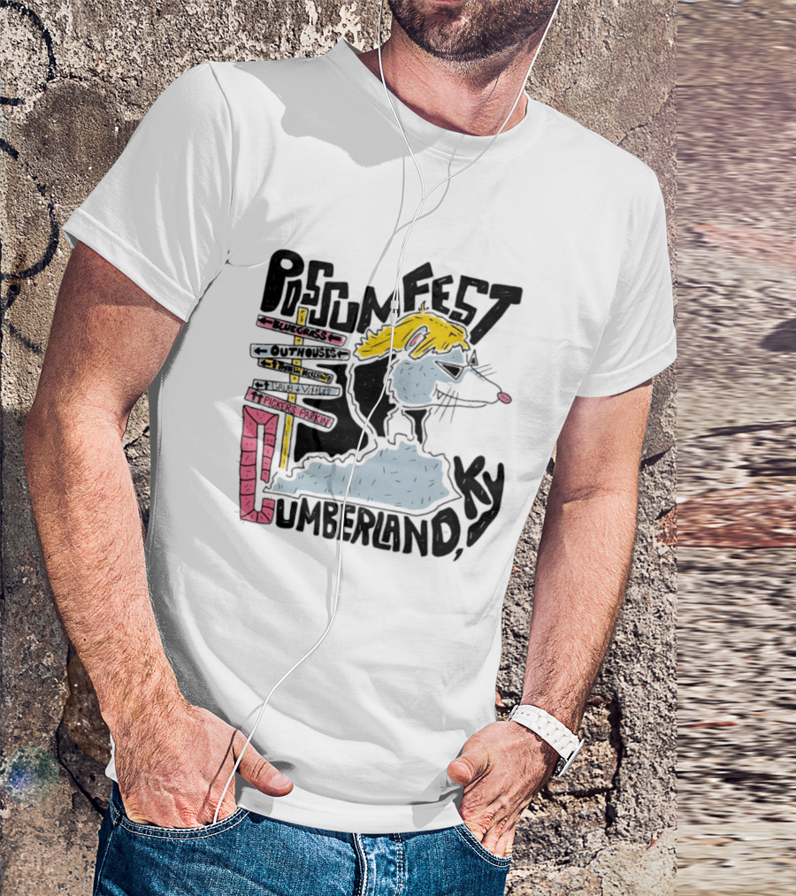 Possumfest Cumberland KY Bluegrass Festival Picken Parkin Fun Map T-Shirt