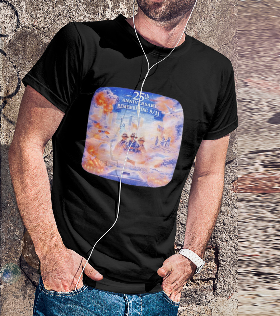 25th Anniversary Remembering 9/11 Memorial 2001 2026 Never Forget America T-Shirt