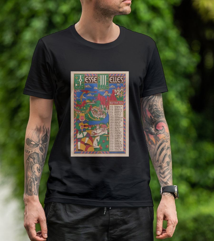 Jesse Welles Red Tour 2026 Cities And Dates T-Shirt
