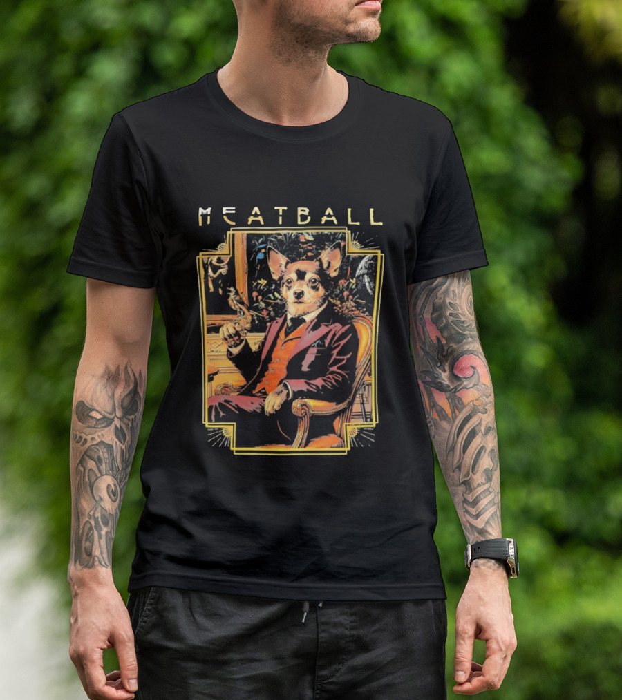 Meatball Chihuahua In Classic Suit Smoking Dapper T-Shirt