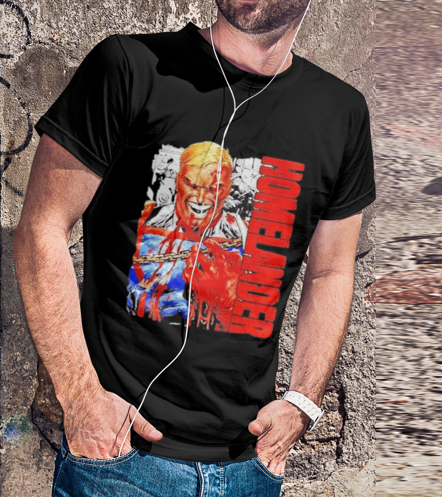 Homelander The Boys Superhero Cartoon Blood Splattered Image T-Shirt