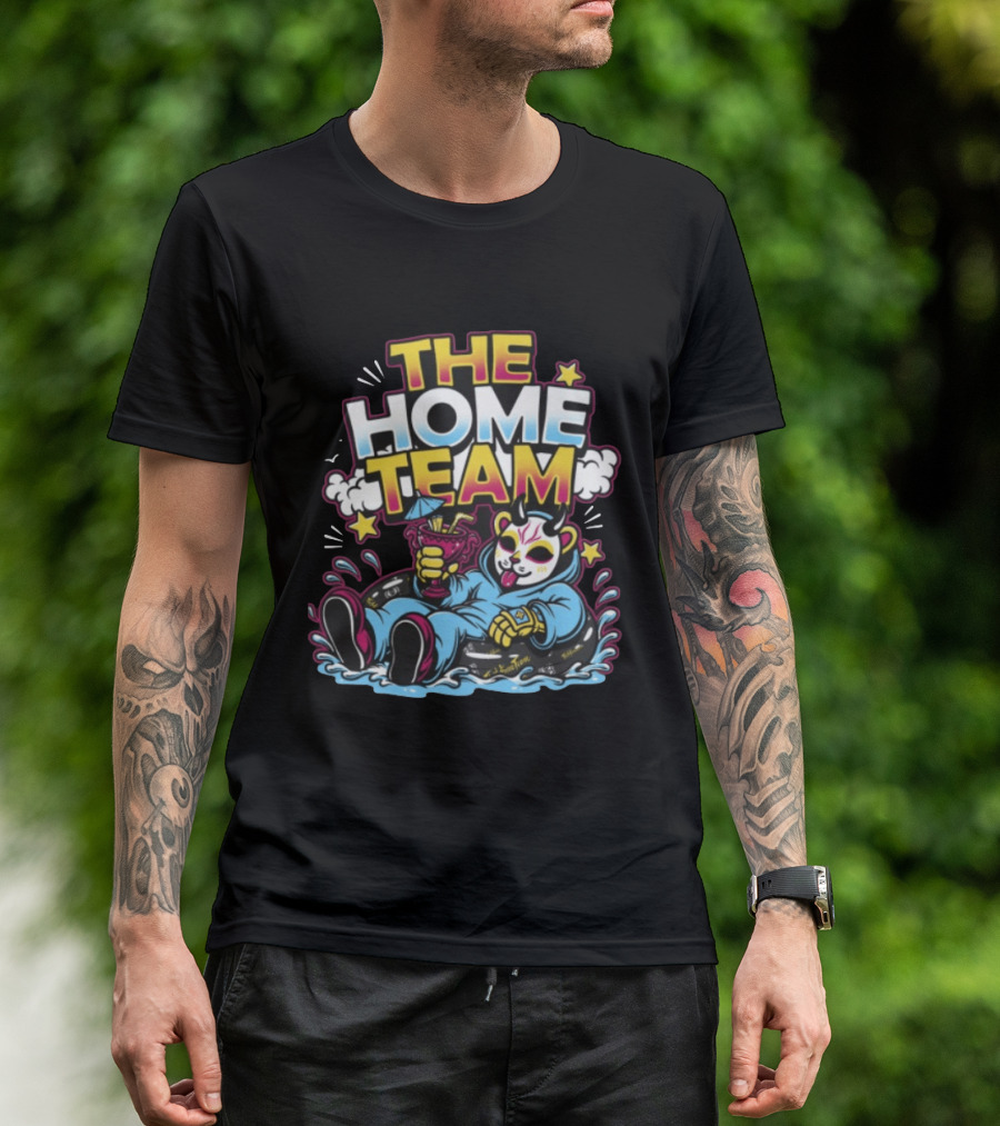 The Home Team Pool Party Eris Floating Demon With Drink T-Shirt