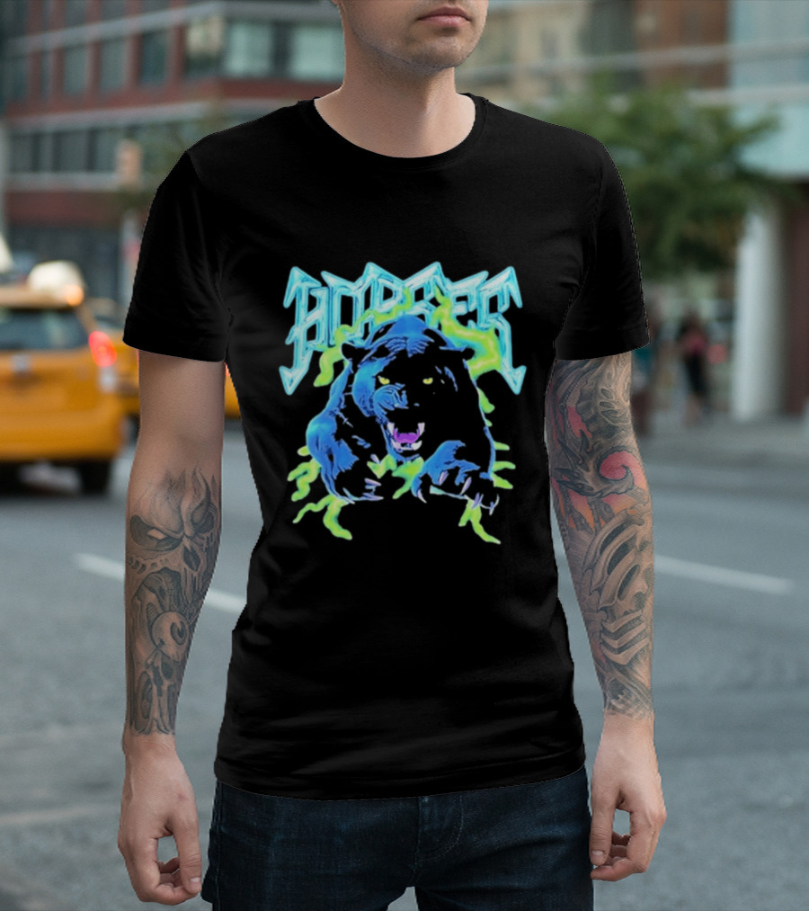 Horses Panther Lightning Metal Band Roar T-Shirt