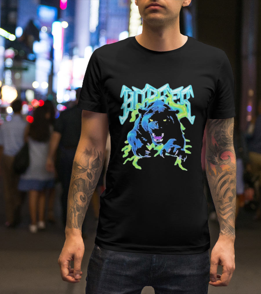 Horses Panther Lightning Metal Band Roar T-Shirt