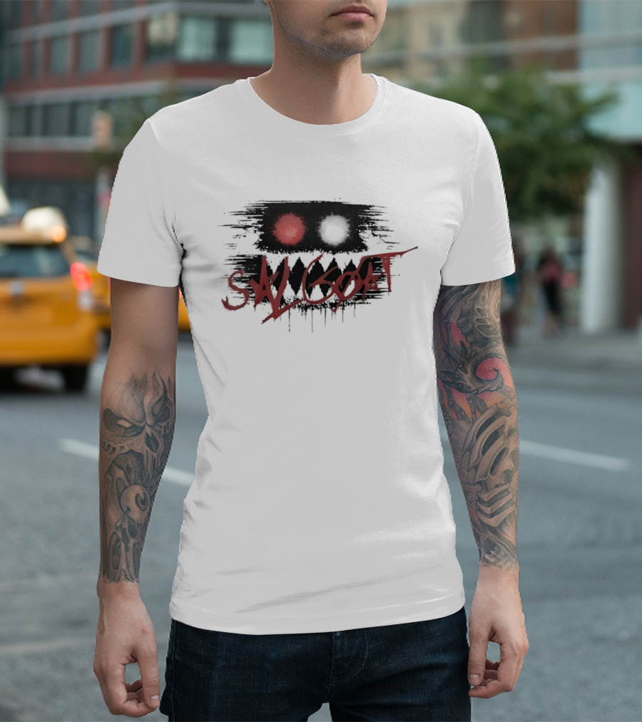 SK Goat Distressed Streetwear Urban Edgy Graffiti T-Shirt