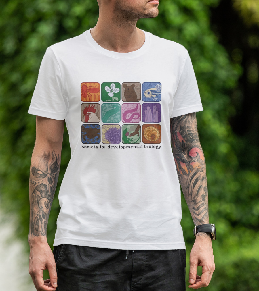 Society For Developmental Biology Organism Insect Flower Rodent Fish Chicken Worm Frog Cells T-Shirt