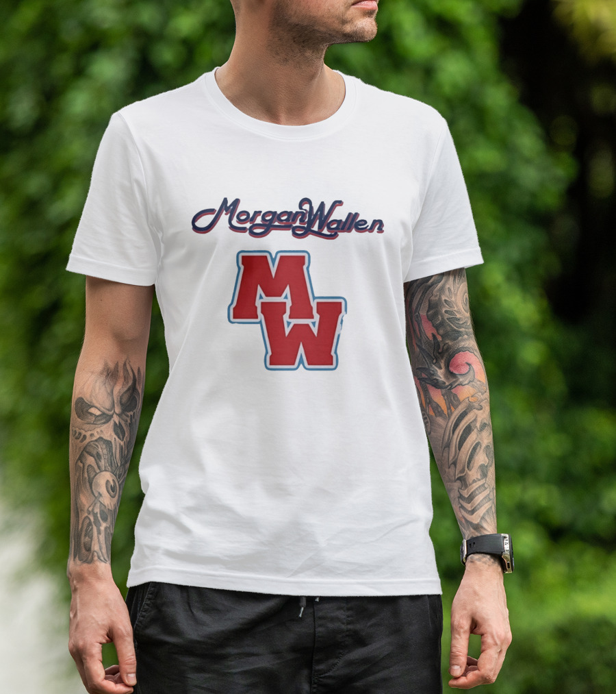 Morgan Wallen MW Bold Red Letters Country Music T-Shirt