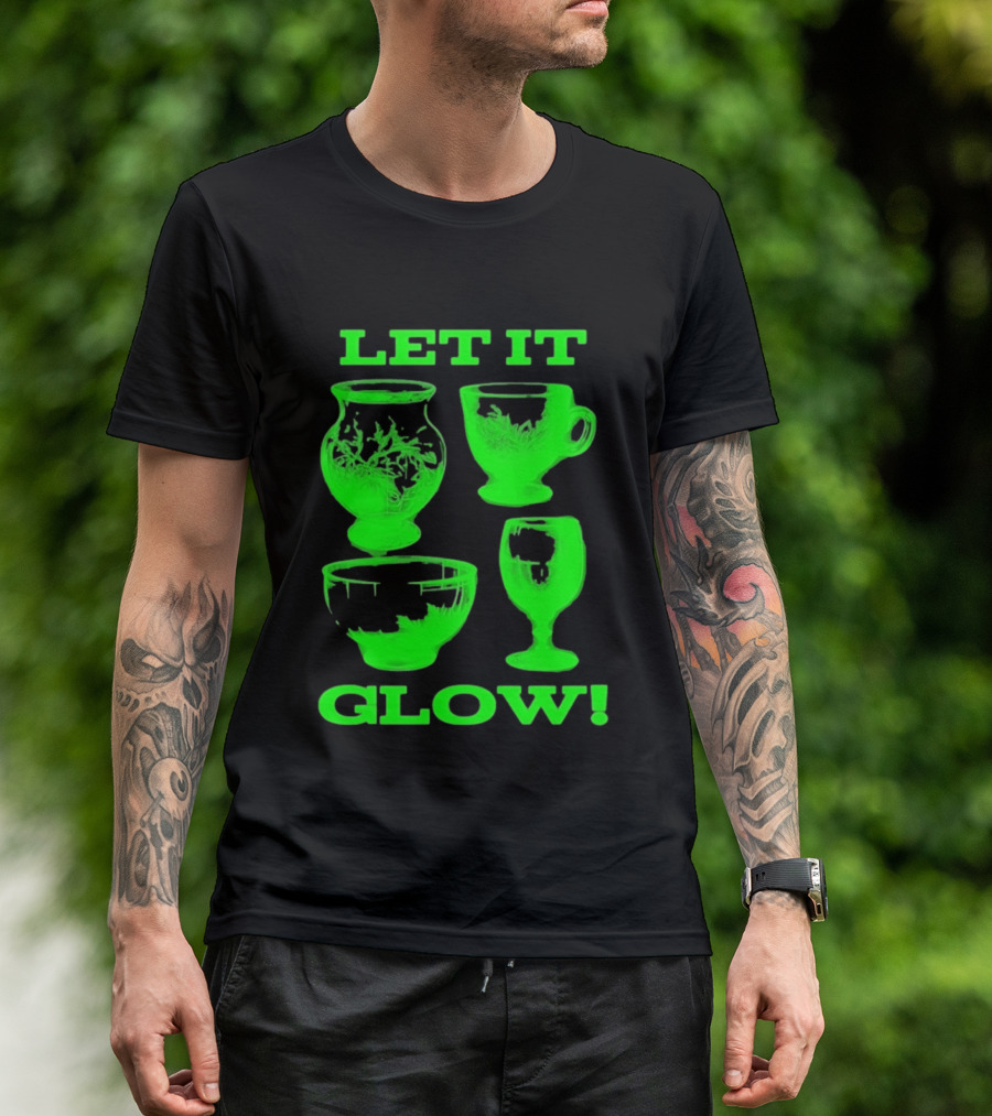 Let It Glow Uranium Glassware Vaseline Glass Vintage Collectors Neon Green T-Shirt