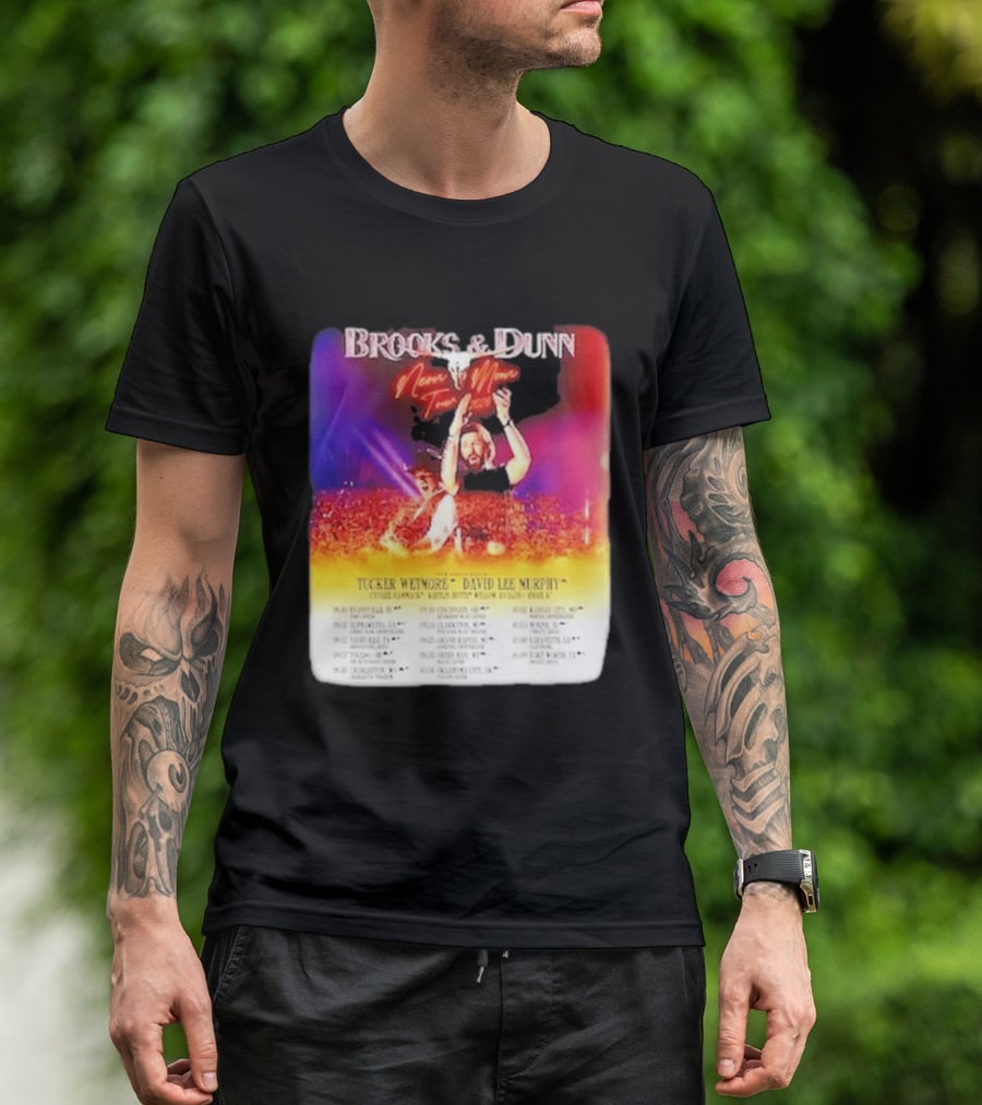 Brooks & Dunn Neon Moon Tour 2026 Tucker Wetmore David Lee Murphy Country Concert Events And Dates T-Shirt