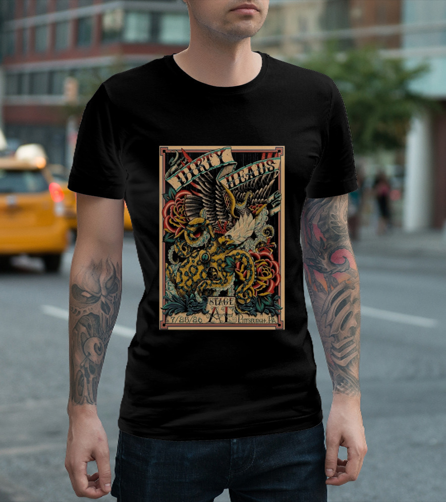 Dirty Heads Stage AE Pittsburgh July 25 2026 Concert Octopus Roses Eagle T-Shirt