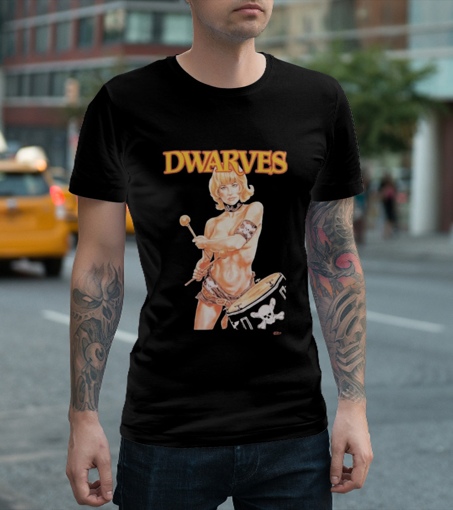 Dwarves Drummer Girl Fantasy T-Shirt