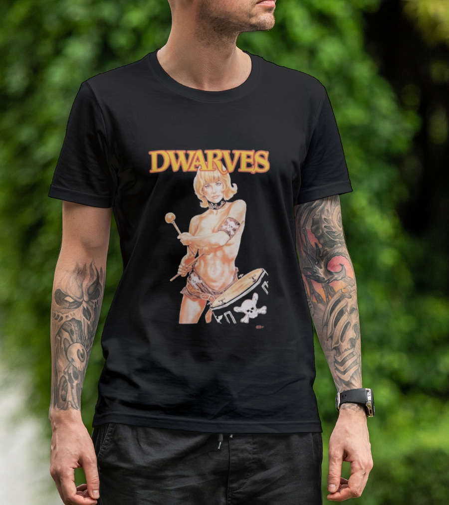 Dwarves Drummer Girl Fantasy T-Shirt