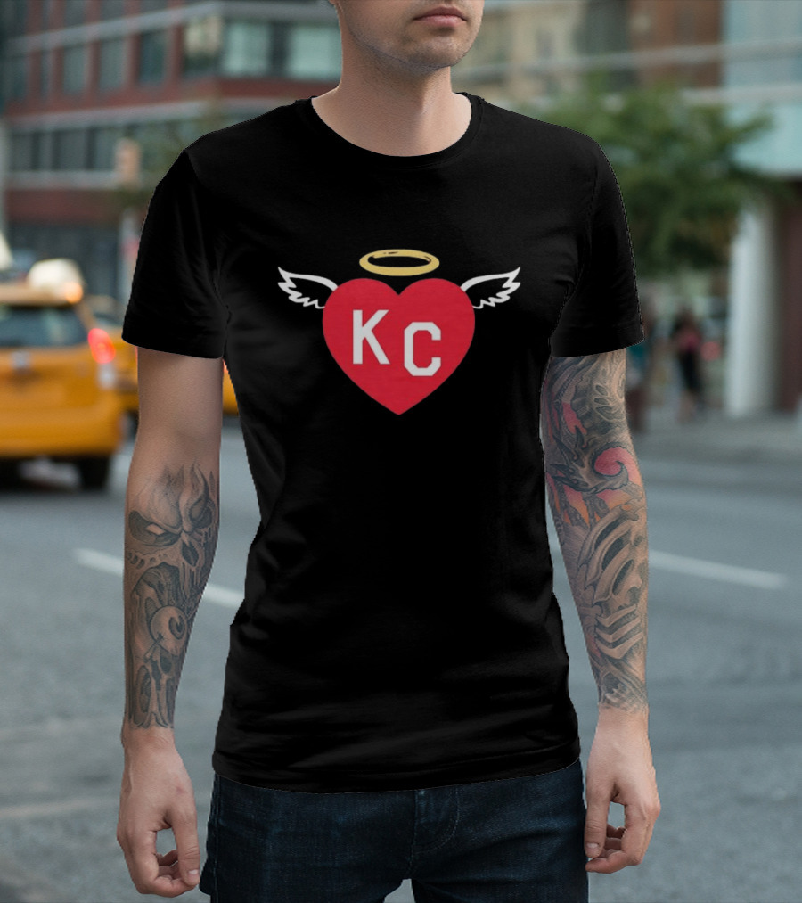 Kansas City Chiefs KC Heart Wings Halo T-Shirt