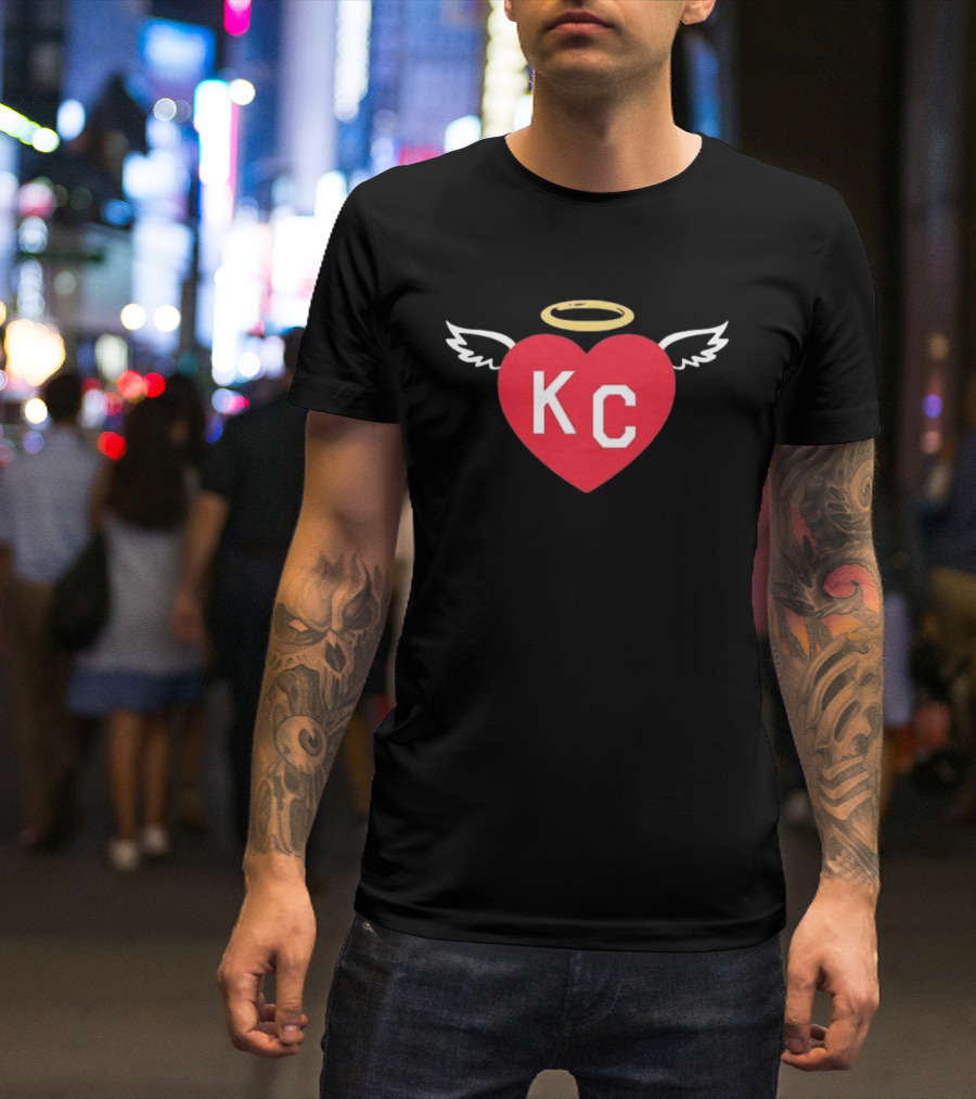 Kansas City Chiefs KC Heart Wings Halo T-Shirt