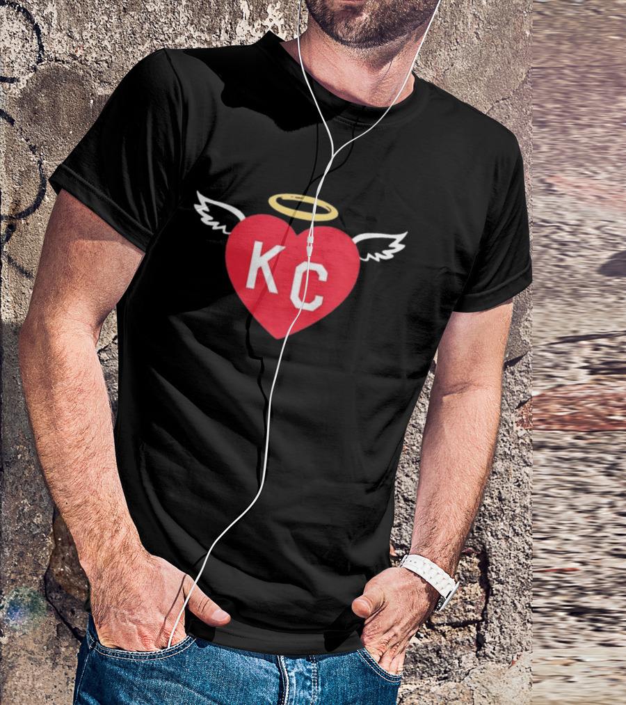 Kansas City Chiefs KC Heart Wings Halo T-Shirt