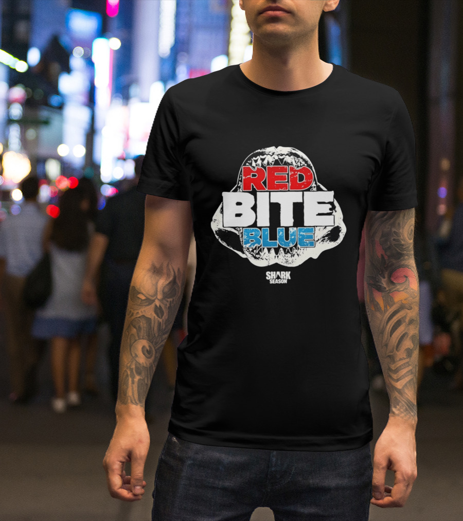 Red Bite Blue Shark Season Ocean Marine Life T-Shirt
