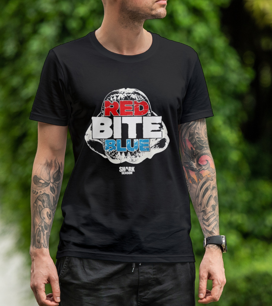 Red Bite Blue Shark Season Ocean Marine Life T-Shirt