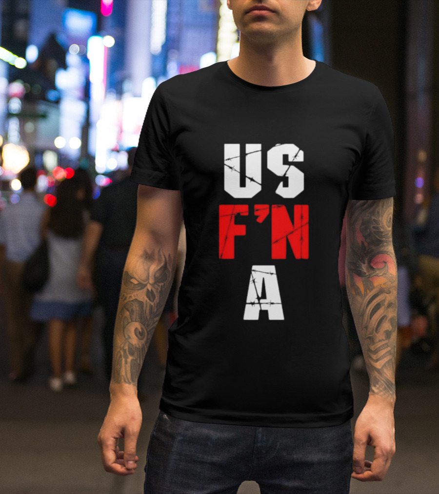 United States US F N A Barbed Wire T-Shirt