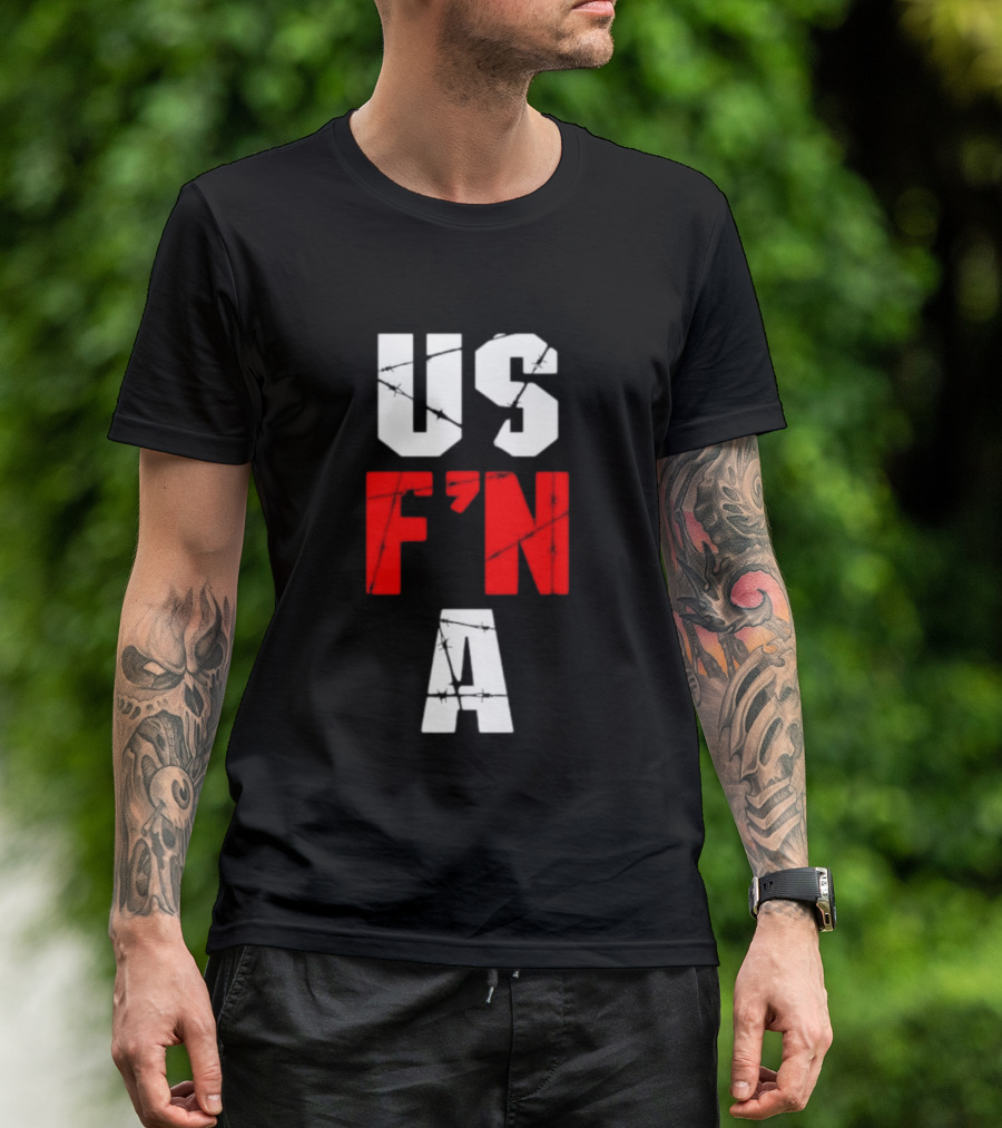 United States US F N A Barbed Wire T-Shirt