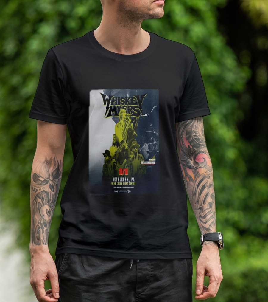 Whiskey Myers Bethlehem PA Concert October 10 2026 Wind Creek Event Center Featuring The Allman Betts Band T-Shirt