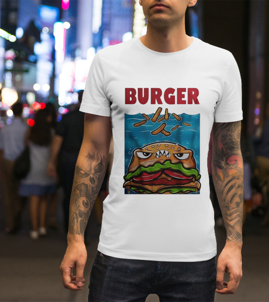 Angry Burger With Fries Burger T-Shirt