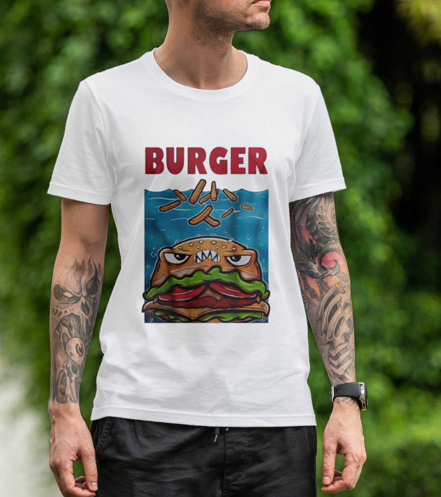 Angry Burger With Fries Burger T-Shirt