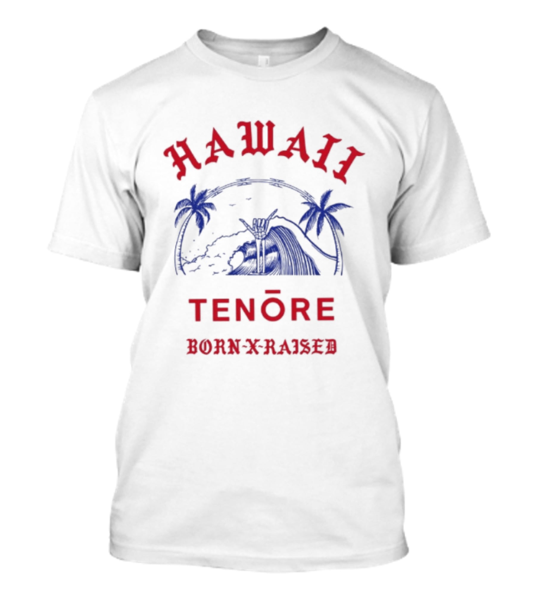 Hawaii Tenōre Born X Raised Wave And Palm Trees T-Shirt