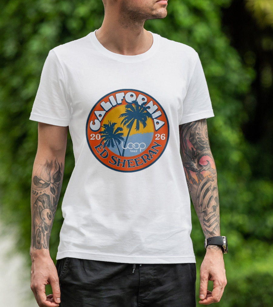 California 2026 Ed Sheeran Loop Tour Palm Trees Circle T-Shirt