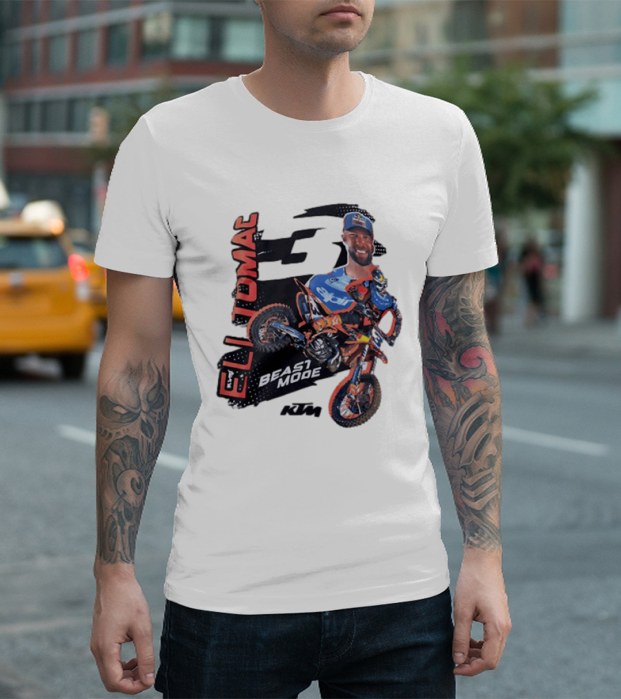 Eli Tomac Beast Mode KTM Motocross Supercross Racing 3 Pro Rider T-Shirt