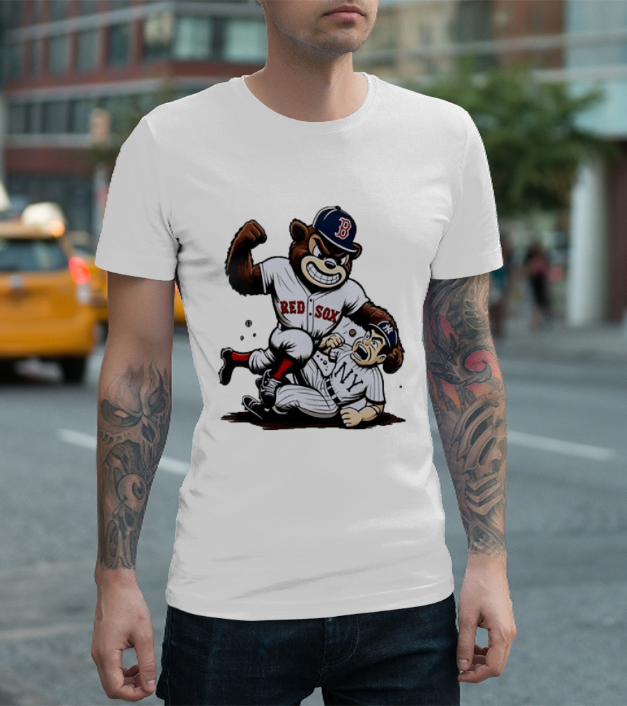 Red Sox Bear Vs NY Yankees Rivalry Showdown T-Shirt