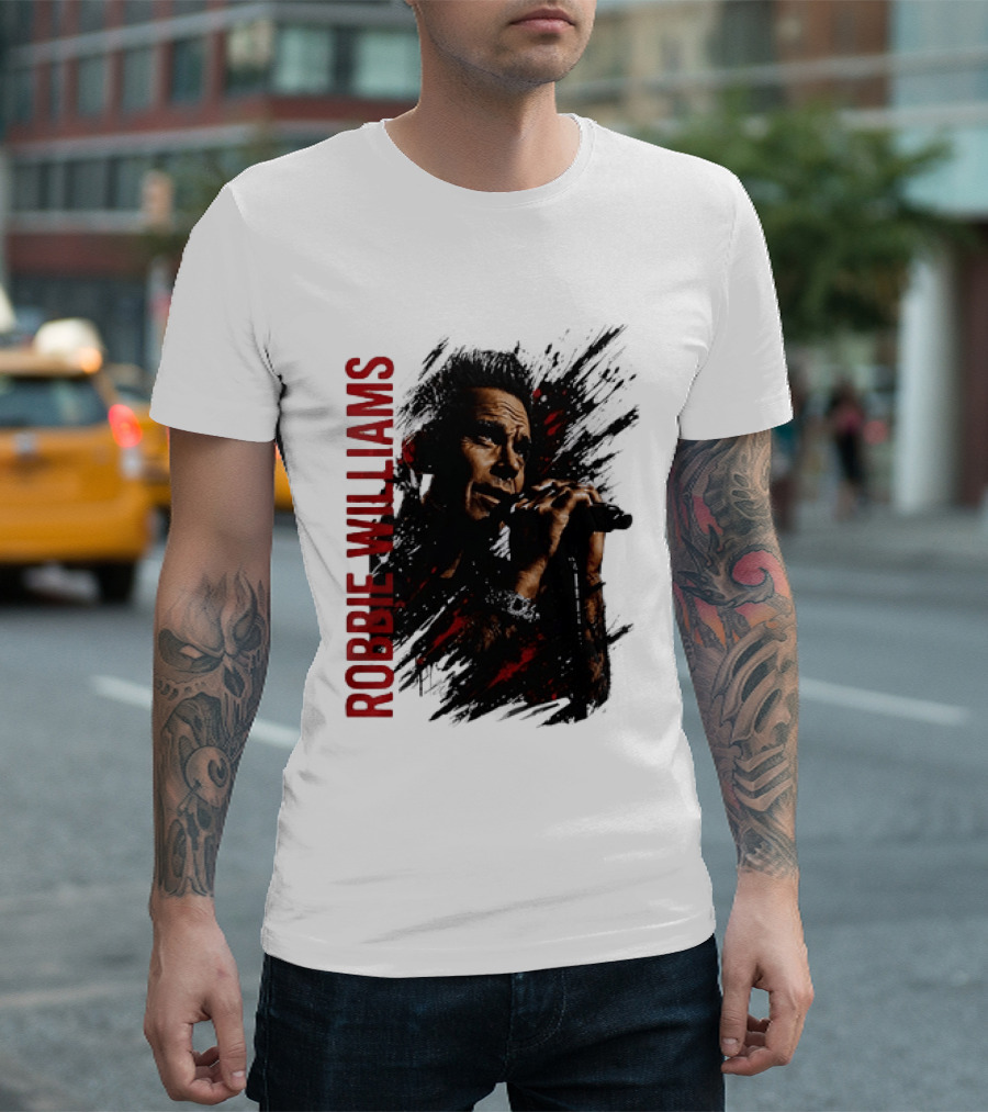 Robbie Williams Pop Star Singer Microphone Performance T-Shirt