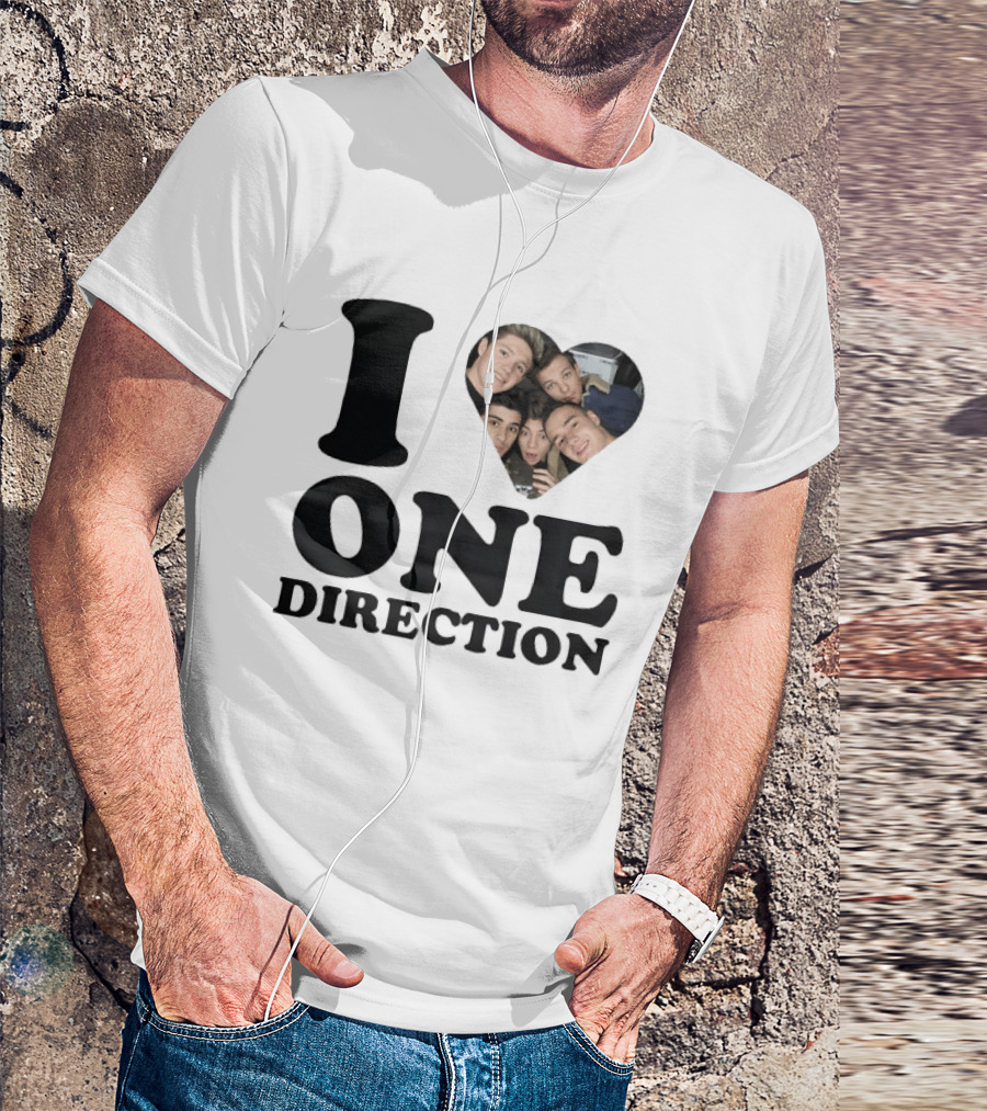 I Love One Direction Heart Niall Horan Band Photo T-Shirt