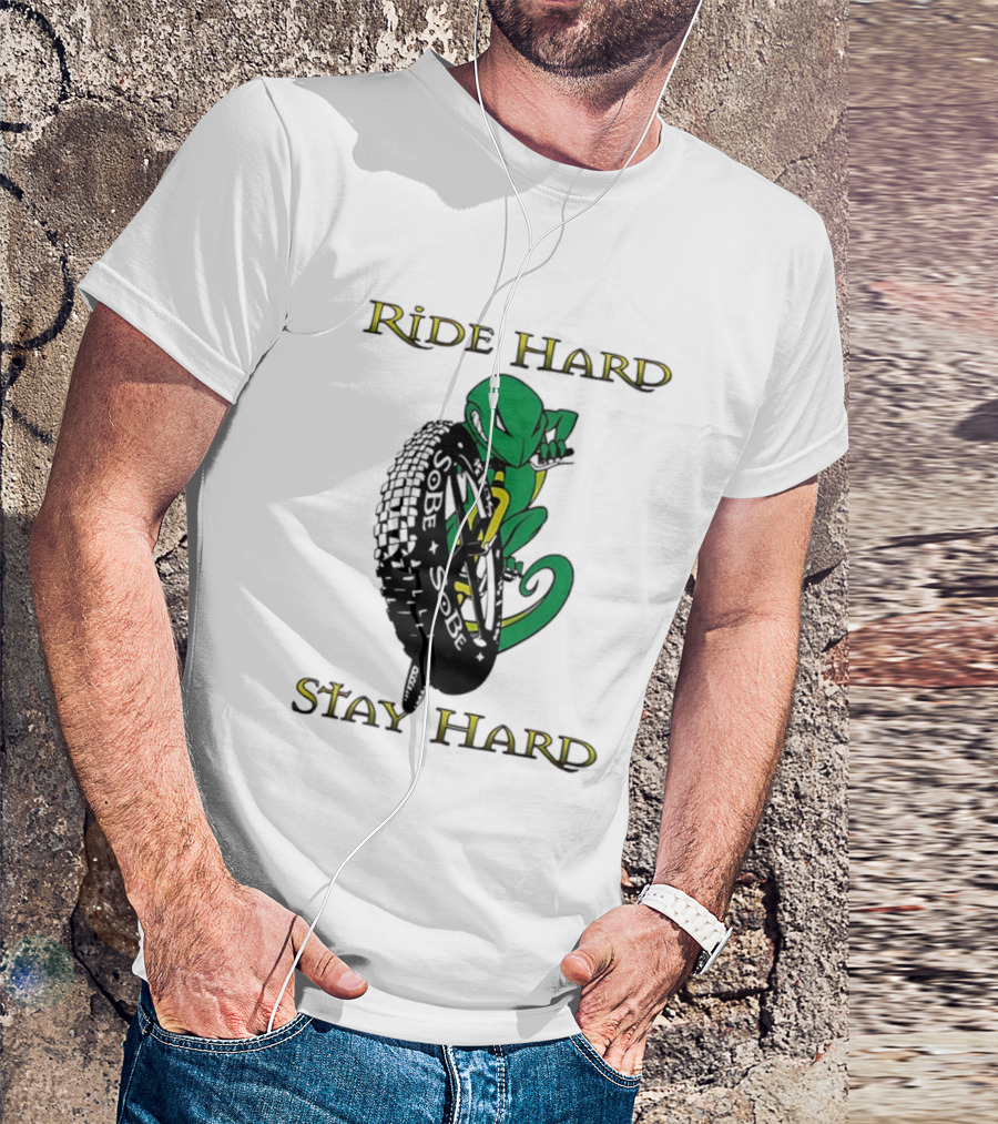 Sobe Chameleon Ride Hard Stay Hard Mountain Biking Tire Concept T-Shirt