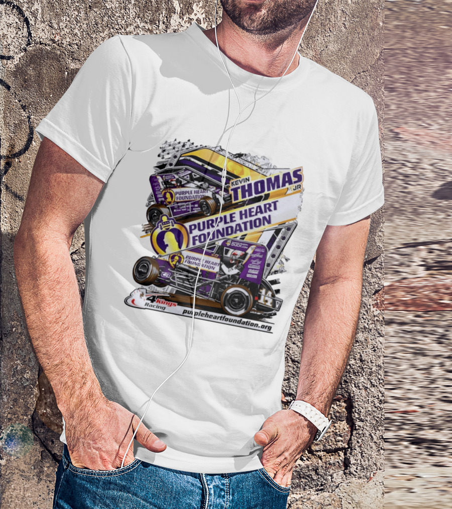 Kevin Thomas Jr Purple Heart Foundation Sprint Car 4 Kings Racing T-Shirt