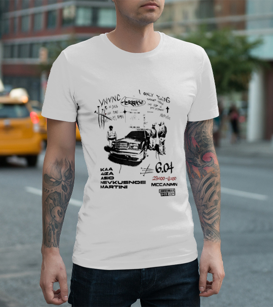 Terrace A$AP Rocky Ego Mirror 6 04 Vintage Car Sketch T-Shirt