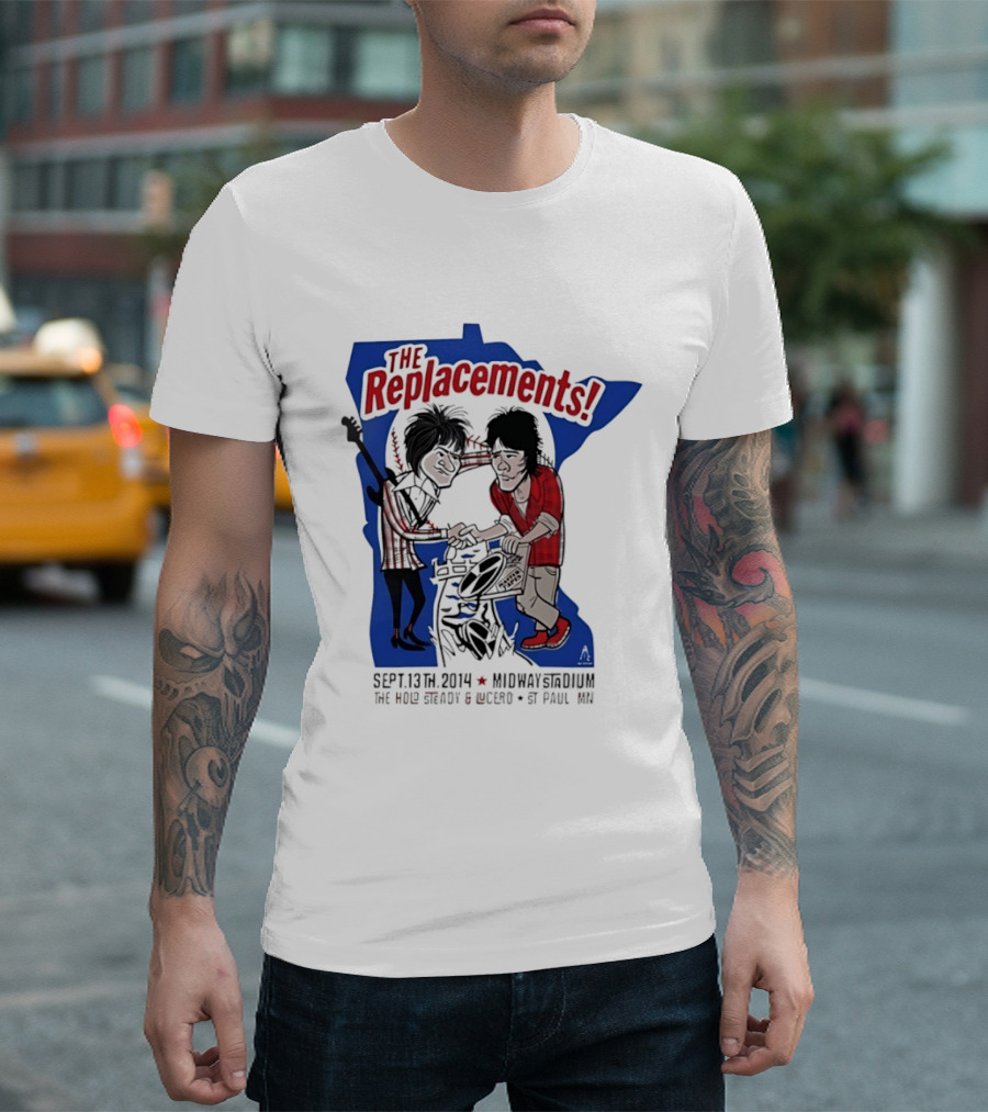 The Replacements Midway Stadium Concert Sept 13 2014 Featuring The Hold Steady Lucero St Paul MN T-Shirt
