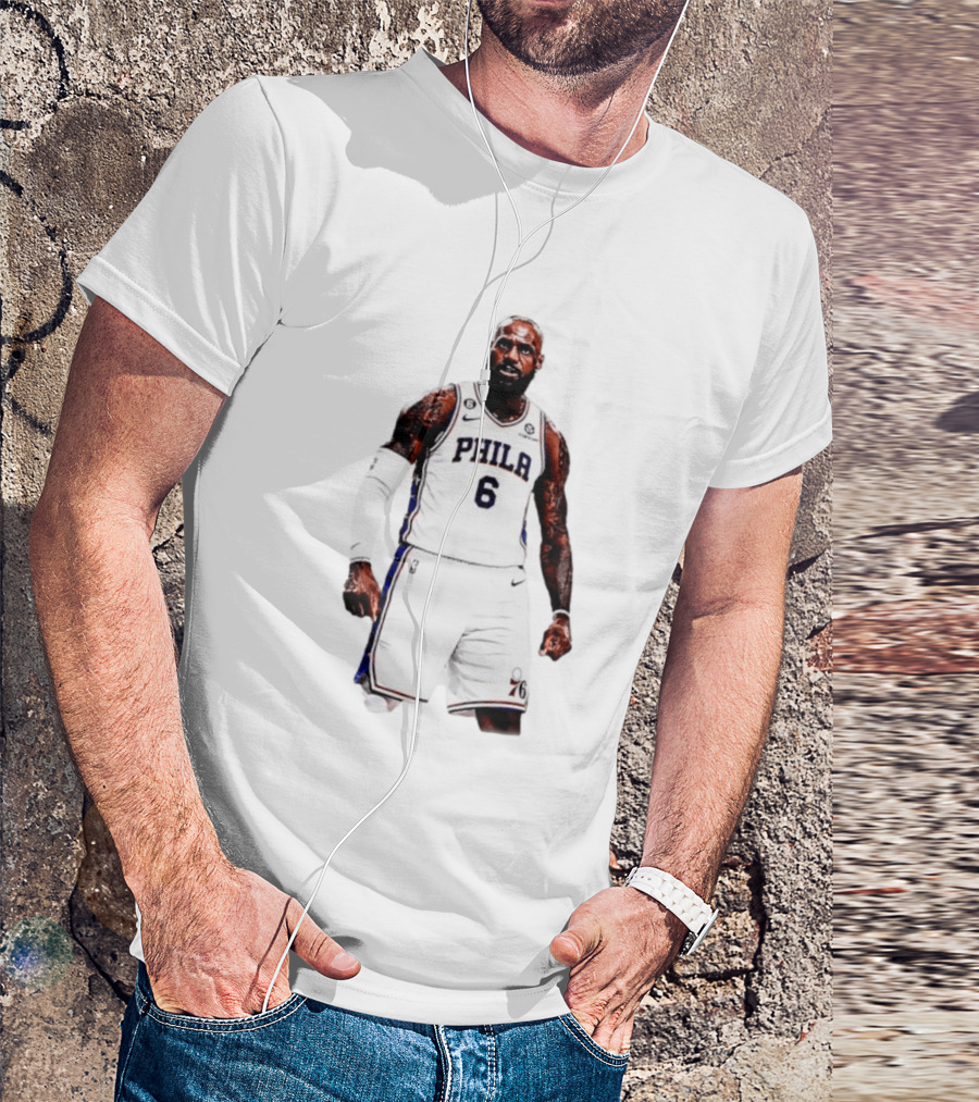 LeBron James Philadelphia 76ers Number 6 NBA Jersey T-Shirt