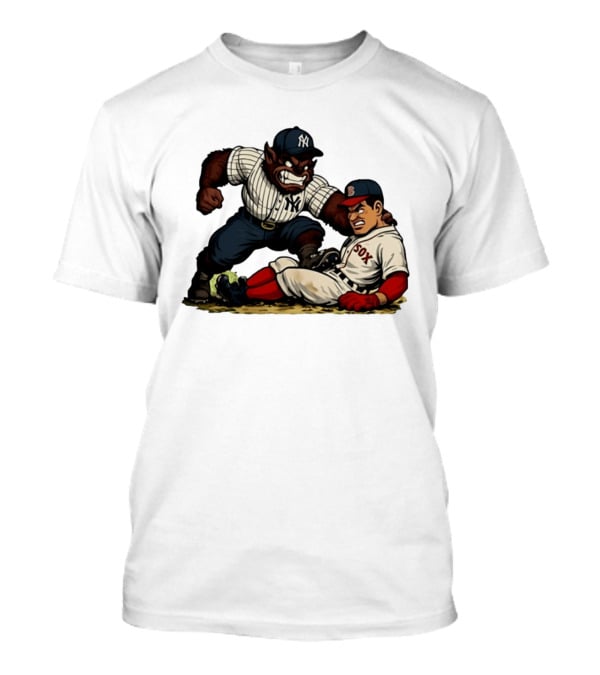 New York Yankees Werewolf Vs Boston Red Sox Player Showdown T-Shirt