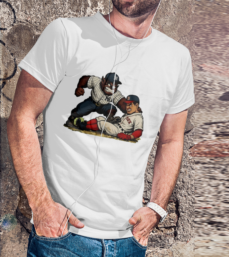 New York Yankees Werewolf Vs Boston Red Sox Player Showdown T-Shirt