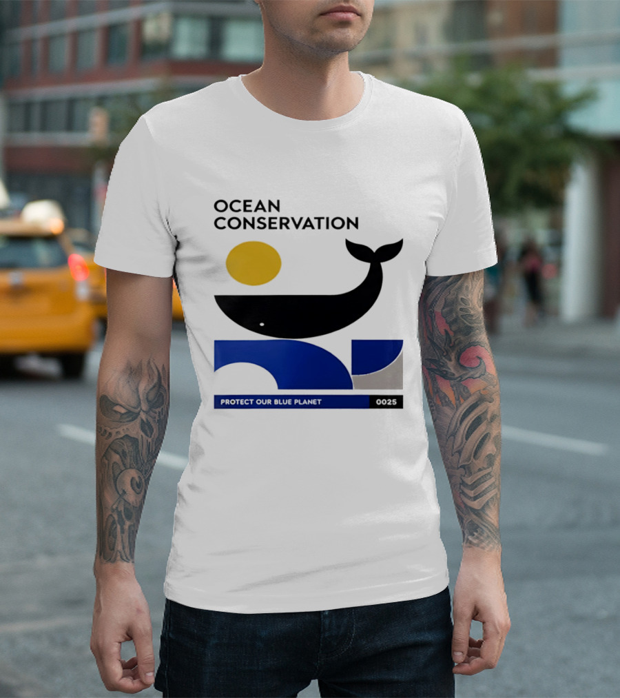 Ocean Conservation Whale Graphic Protect Our Blue Planet T-Shirt