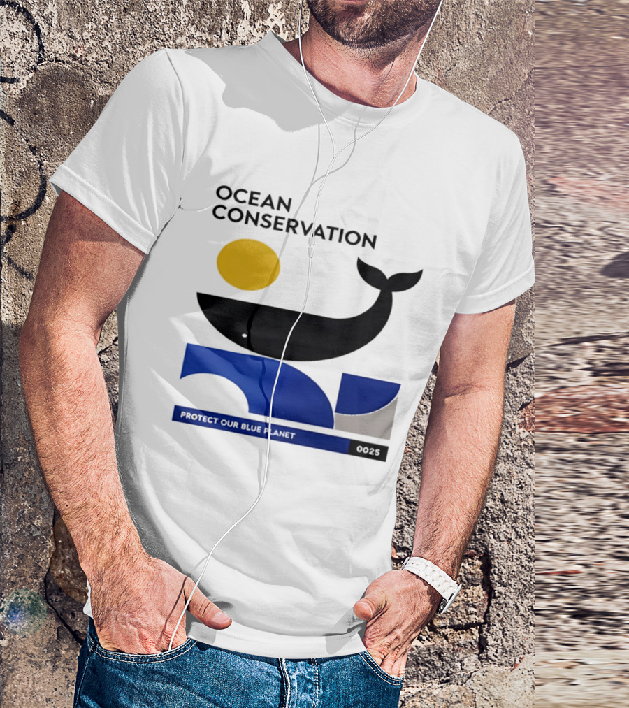 Ocean Conservation Whale Graphic Protect Our Blue Planet T-Shirt