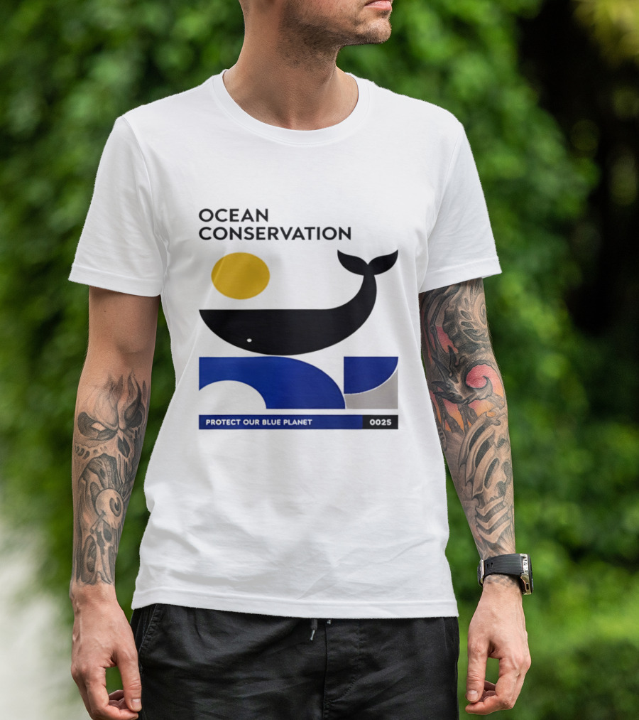 Ocean Conservation Whale Graphic Protect Our Blue Planet T-Shirt