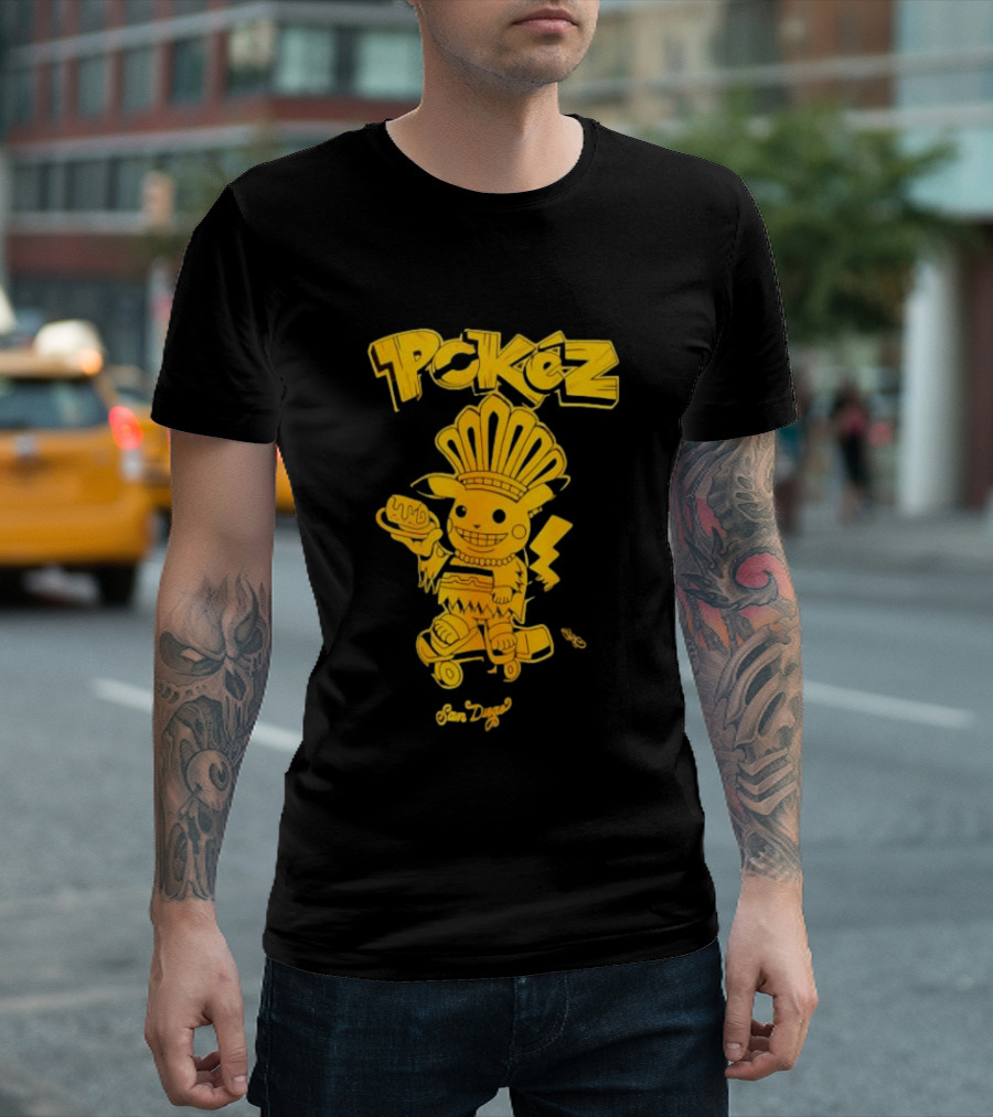 Pikachu Pokez San Diego Skateboard Taco Fun T-Shirt